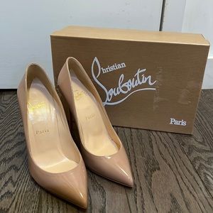 Christian Louboutin Patent Leather Nude Heels